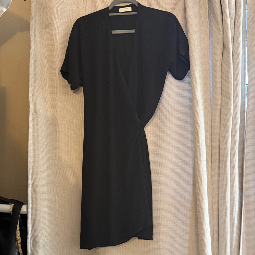 Aritzia Babaton Black Wrap Dress- above the knee